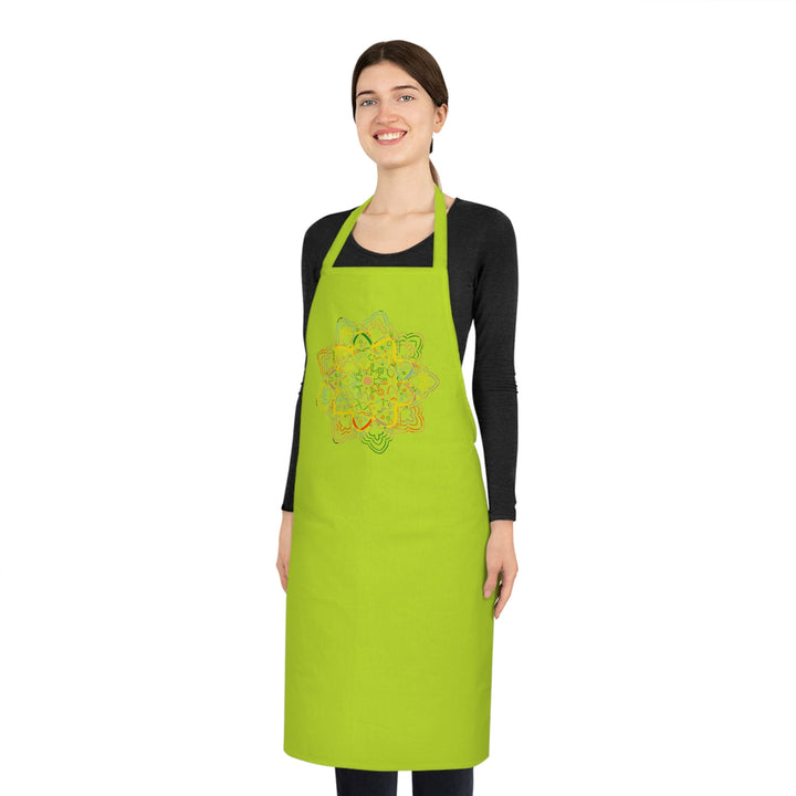 Mandala Art Cotton Apron with Hand - Drawn Mandalas - Perfect for Chefs and Home Cooks - Blululi