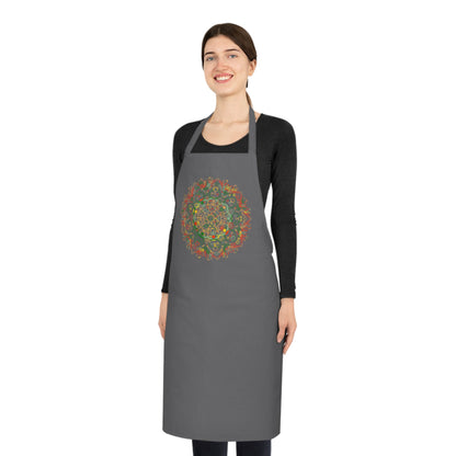 Mandala Art Cotton Apron with Hand - Drawn Mandalas - Perfect for Chefs and Home Cooks - Blululi