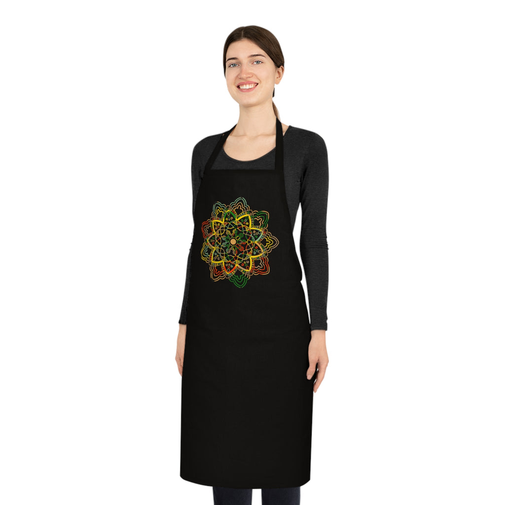 Mandala Art Cotton Apron with Hand - Drawn Mandalas - Perfect for Chefs and Home Cooks - Blululi