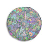 Mandala Art Drawn by Hand Floor Cushion - Tufted Floor Pillow, Round - Blululi