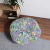 Mandala Art Drawn by Hand Floor Cushion - Tufted Floor Pillow, Round - Blululi