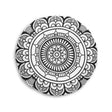 Mandala Art Floor Cushion Black and white - Tufted Floor Pillow, Round - Blululi