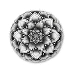 Mandala Art Floor Cushion Black & White - Tufted Floor Pillow, Round - Blululi