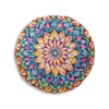 Mandala Art Floor Cushion Colorful - Tufted Floor Pillow, Round - Blululi