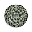 Mandala Art Floor Cushion Light Teal - Tufted Floor Pillow, Round - Blululi