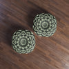 Mandala Art Floor Cushion Light Teal - Tufted Floor Pillow, Round - Blululi