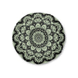 Mandala Art Floor Cushion Light Teal - Tufted Floor Pillow, Round - Blululi
