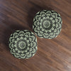 Mandala Art Floor Cushion Light Teal - Tufted Floor Pillow, Round - Blululi