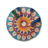 Mandala Art Floor Cushion Pencils - Tufted Floor Pillow, Round - Blululi