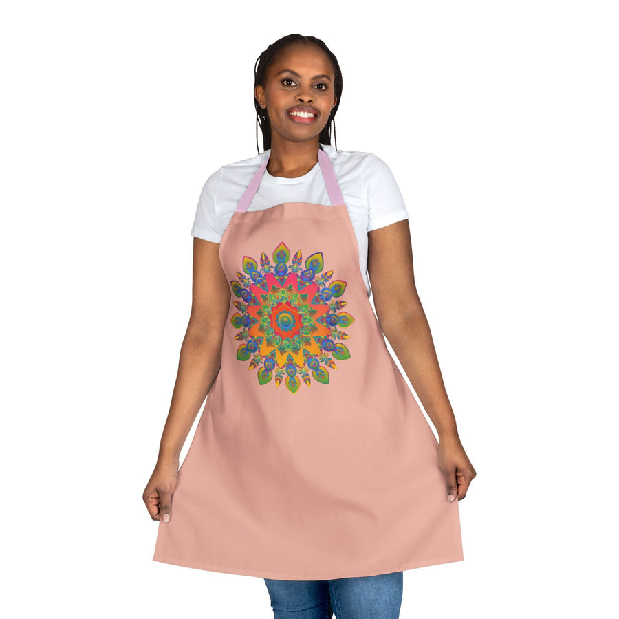 Mandala Art Peach Apron - Colorful Kitchen Decor All Over Prints - Blululi