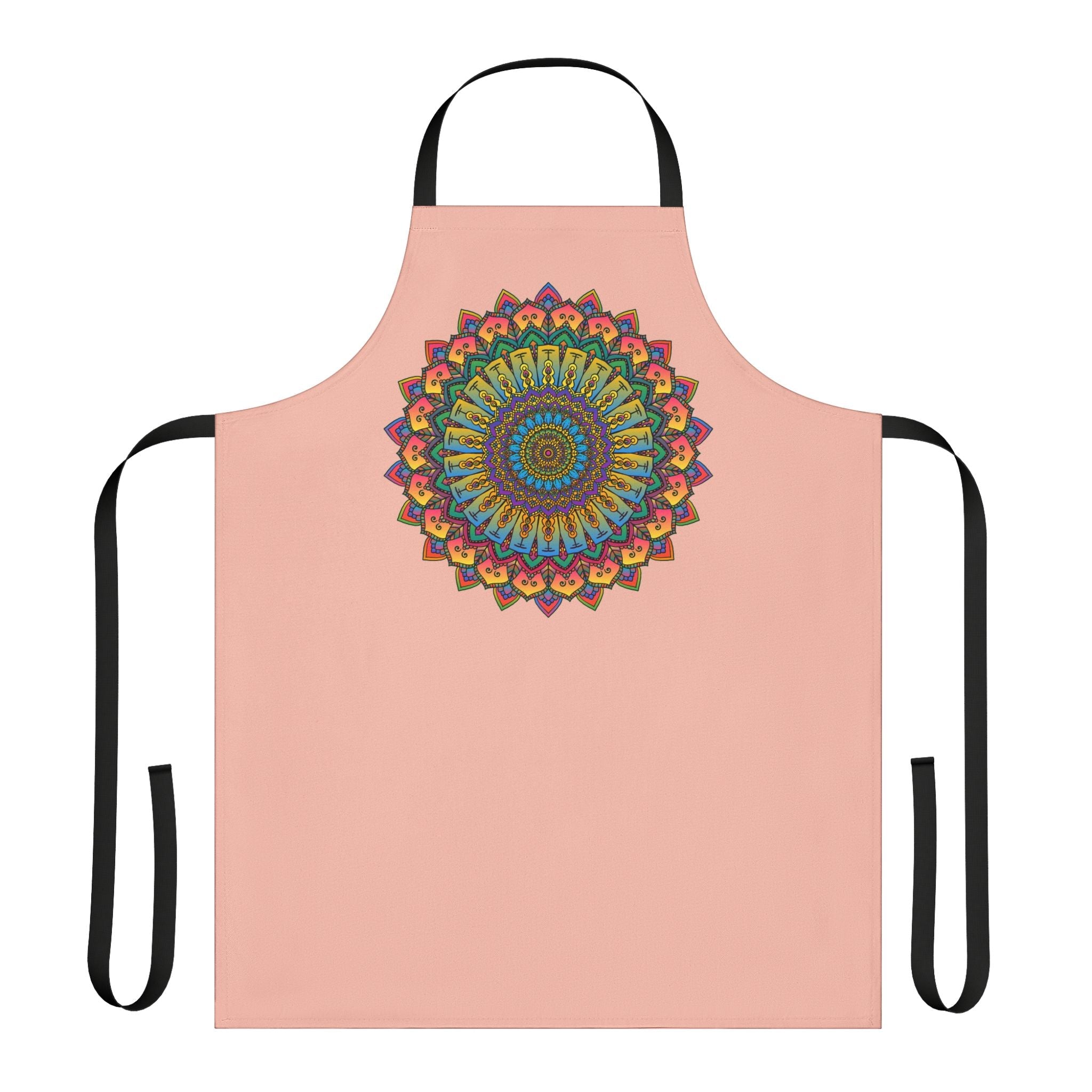 Mandala Art Peach Apron - Intricate Design All Over Prints - Blululi