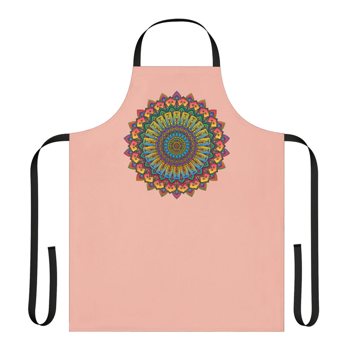 Mandala Art Peach Apron - Intricate Design All Over Prints - Blululi