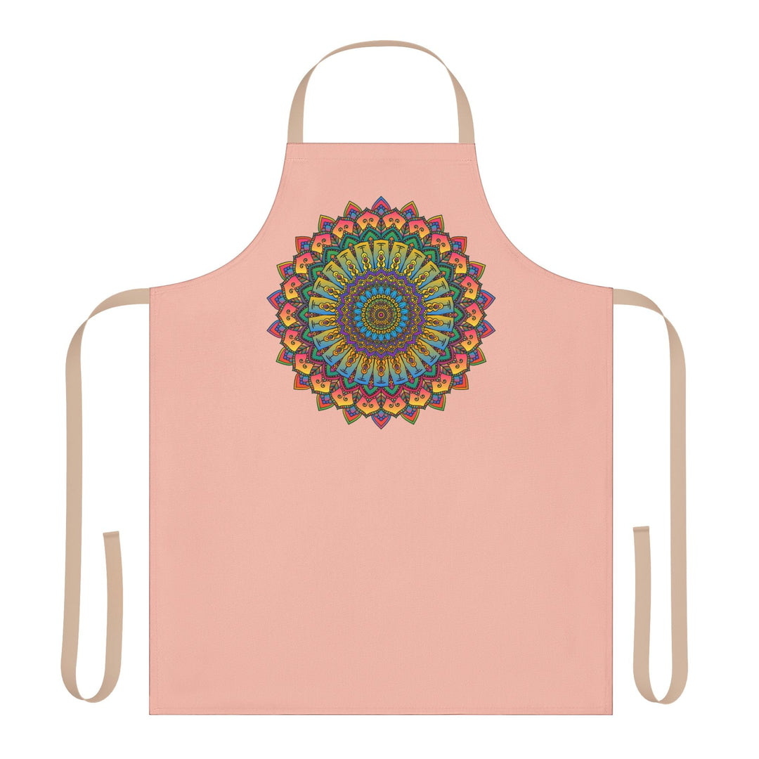 Mandala Art Peach Apron - Intricate Design All Over Prints - Blululi