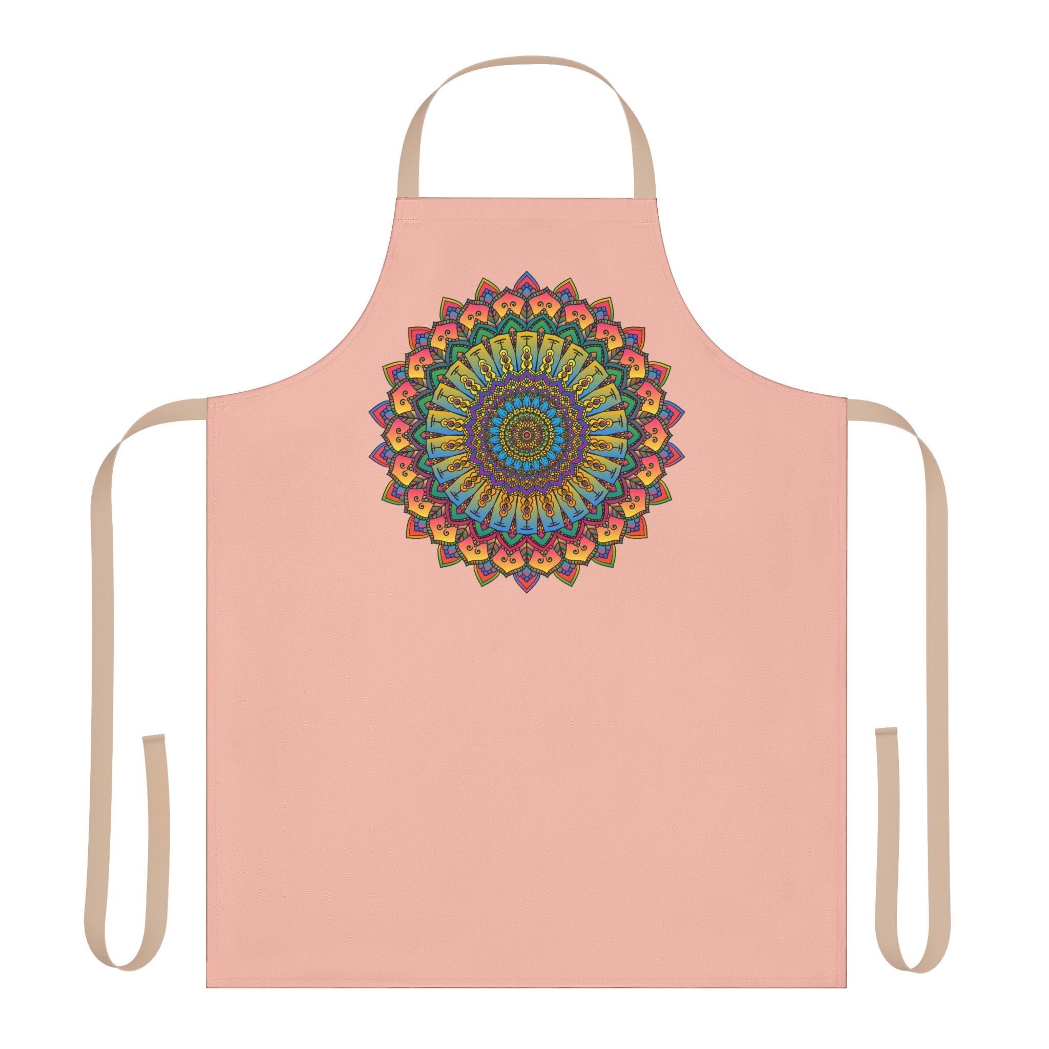 Mandala Art Peach Apron - Intricate Design All Over Prints - Blululi