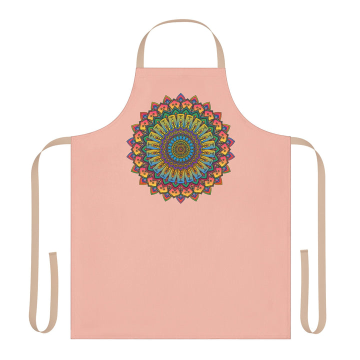 Mandala Art Peach Apron - Intricate Design All Over Prints - Blululi