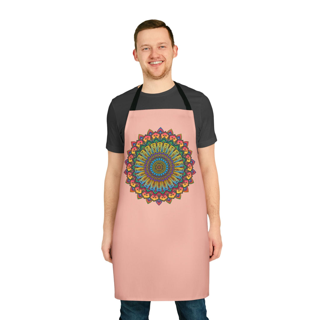 Mandala Art Peach Apron - Intricate Design All Over Prints - Blululi