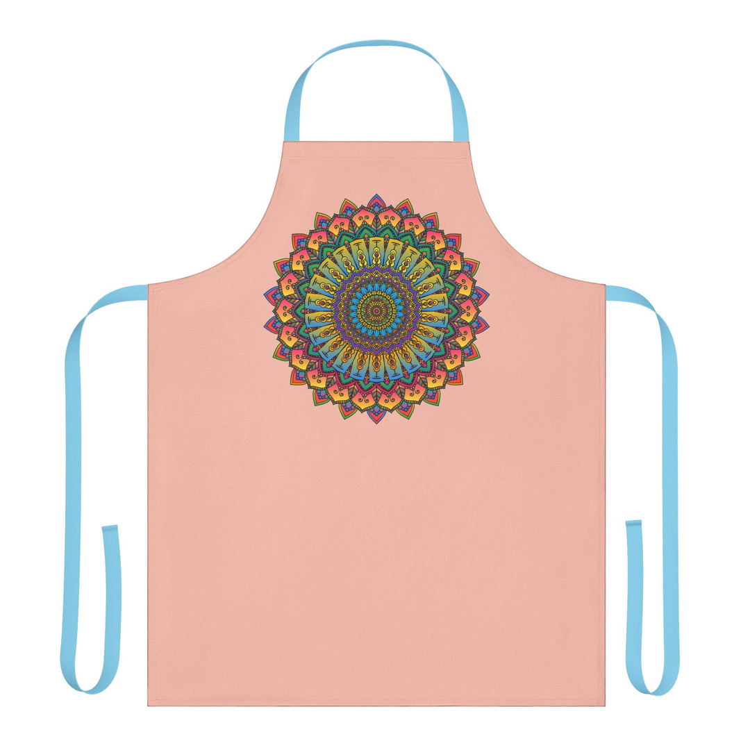 Mandala Art Peach Apron - Intricate Design All Over Prints - Blululi