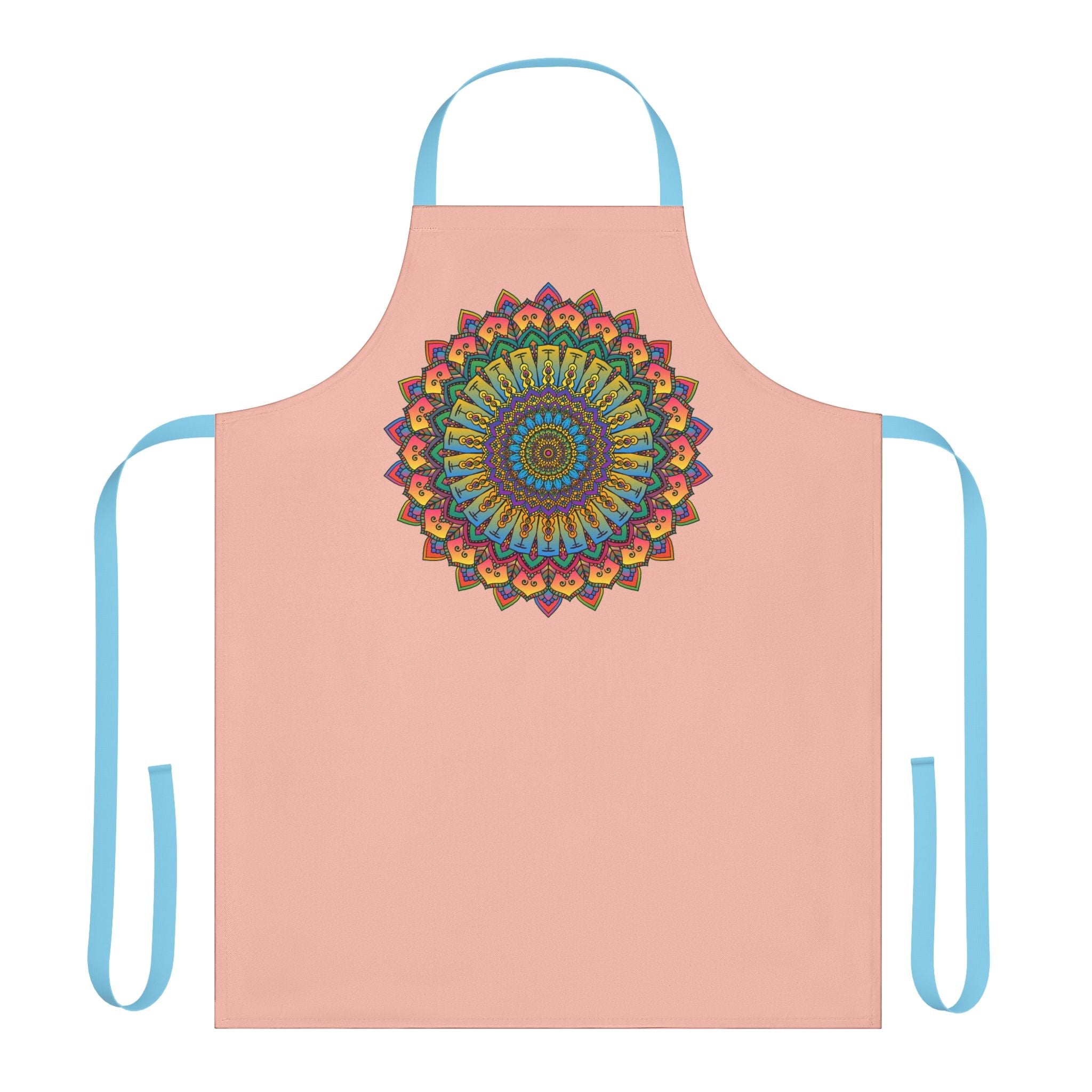 Mandala Art Peach Apron - Intricate Design All Over Prints - Blululi