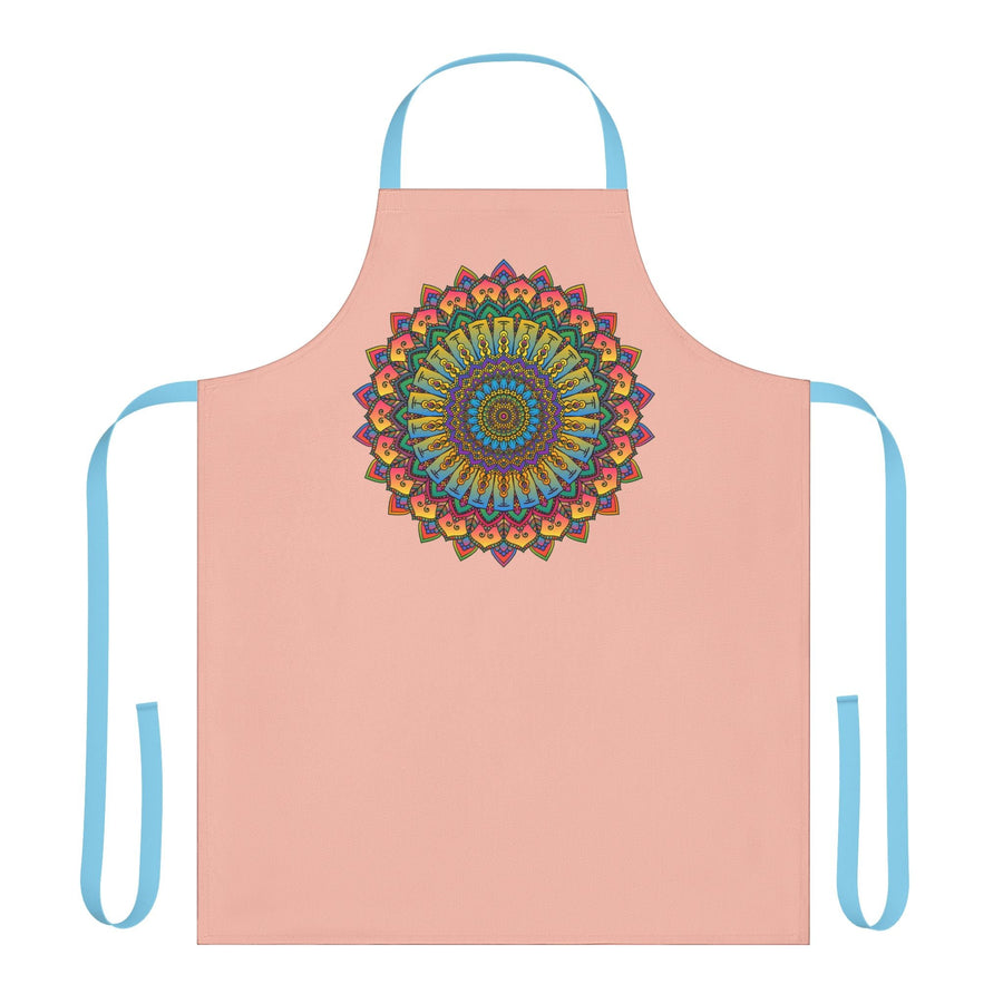 Mandala Art Peach Apron - Intricate Design All Over Prints - Blululi