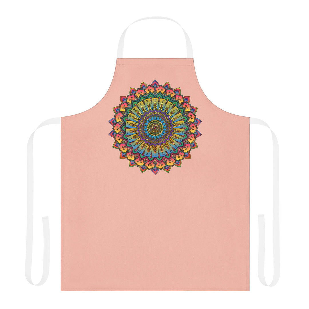 Mandala Art Peach Apron - Intricate Design All Over Prints - Blululi