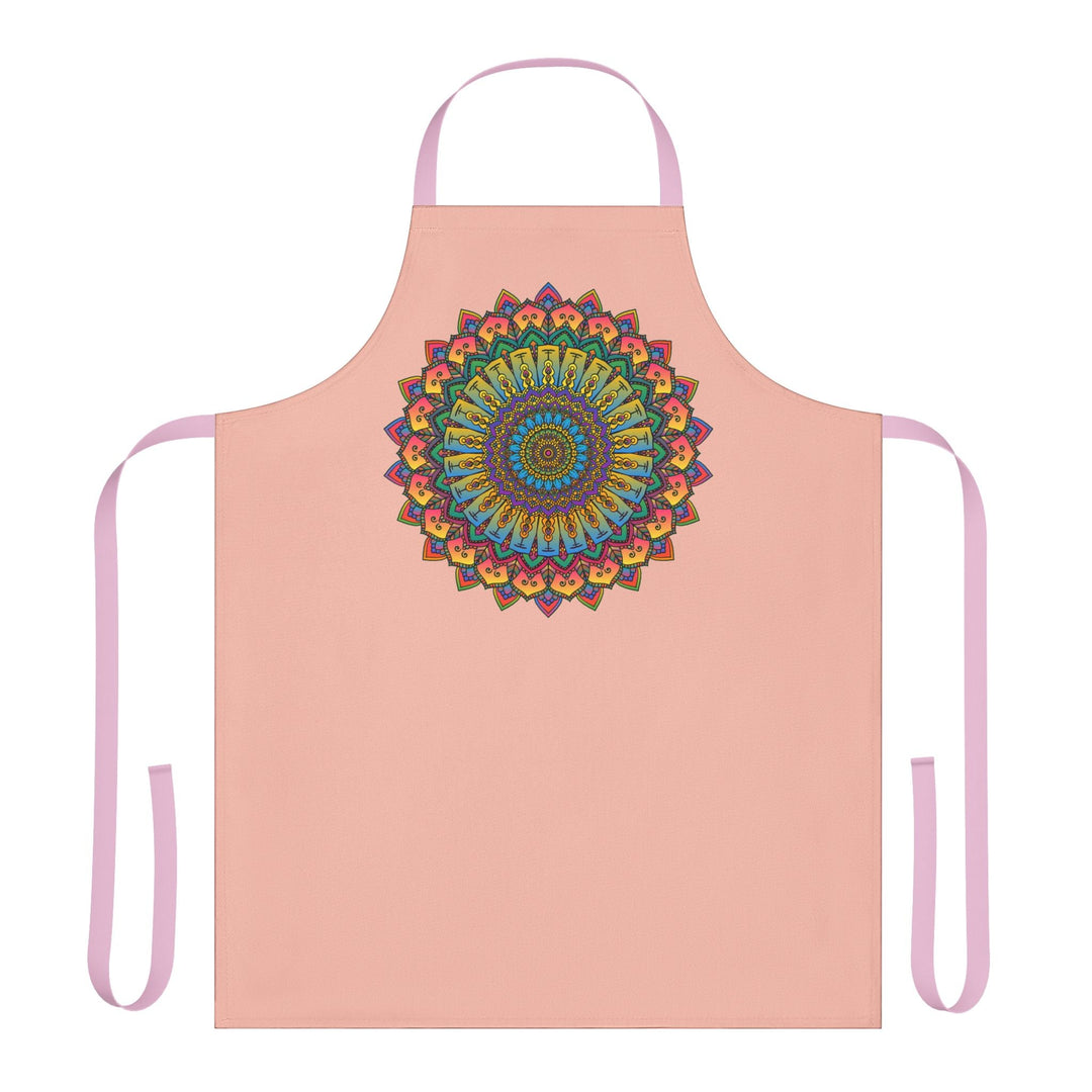 Mandala Art Peach Apron - Intricate Design All Over Prints - Blululi