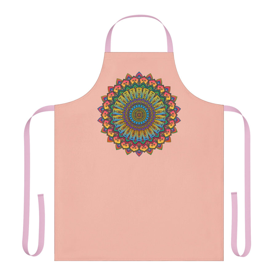 Mandala Art Peach Apron - Intricate Design All Over Prints - Blululi