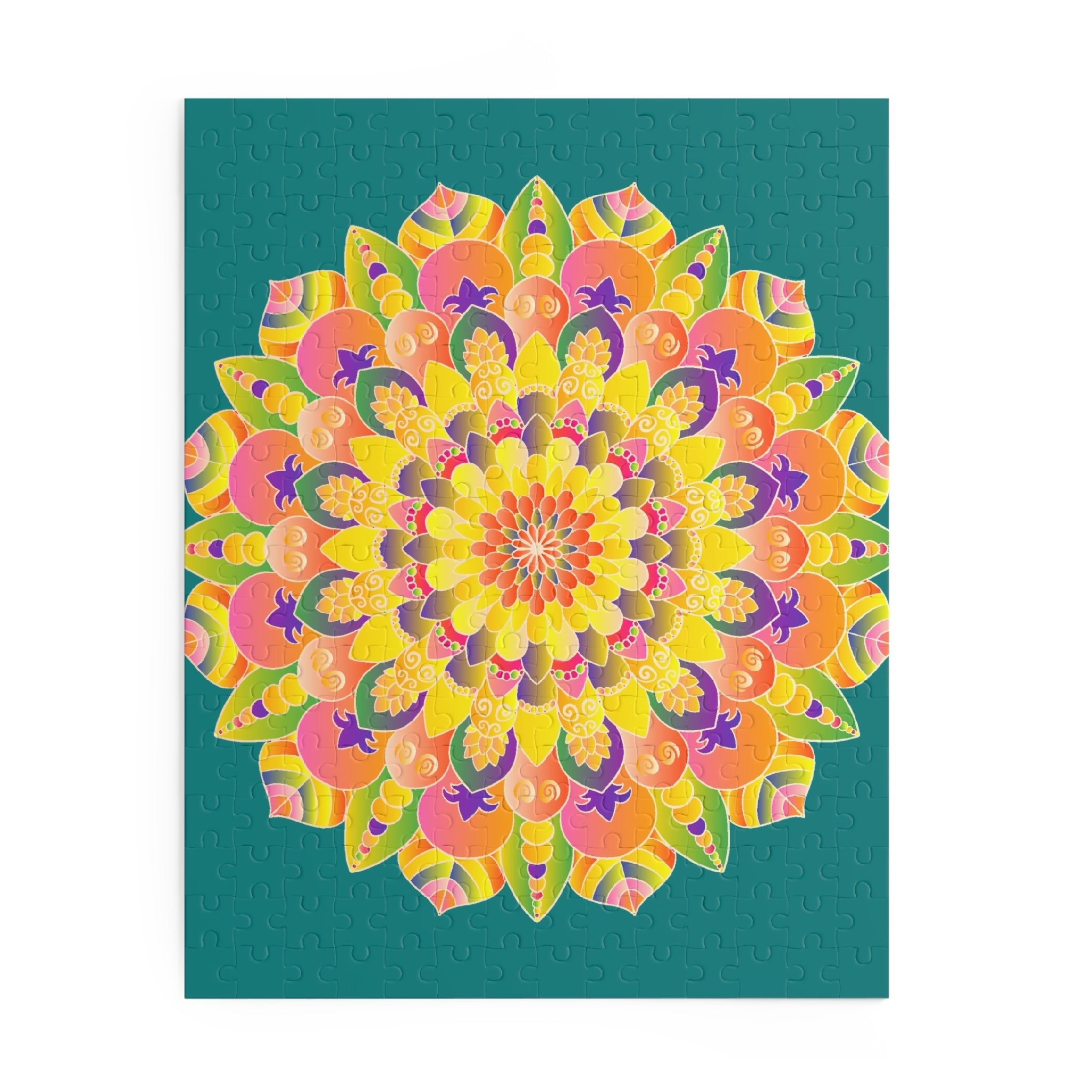 Mandala Art Puzzle - Vibrant Floral Design (252/500 Pieces) Puzzle - Blululi