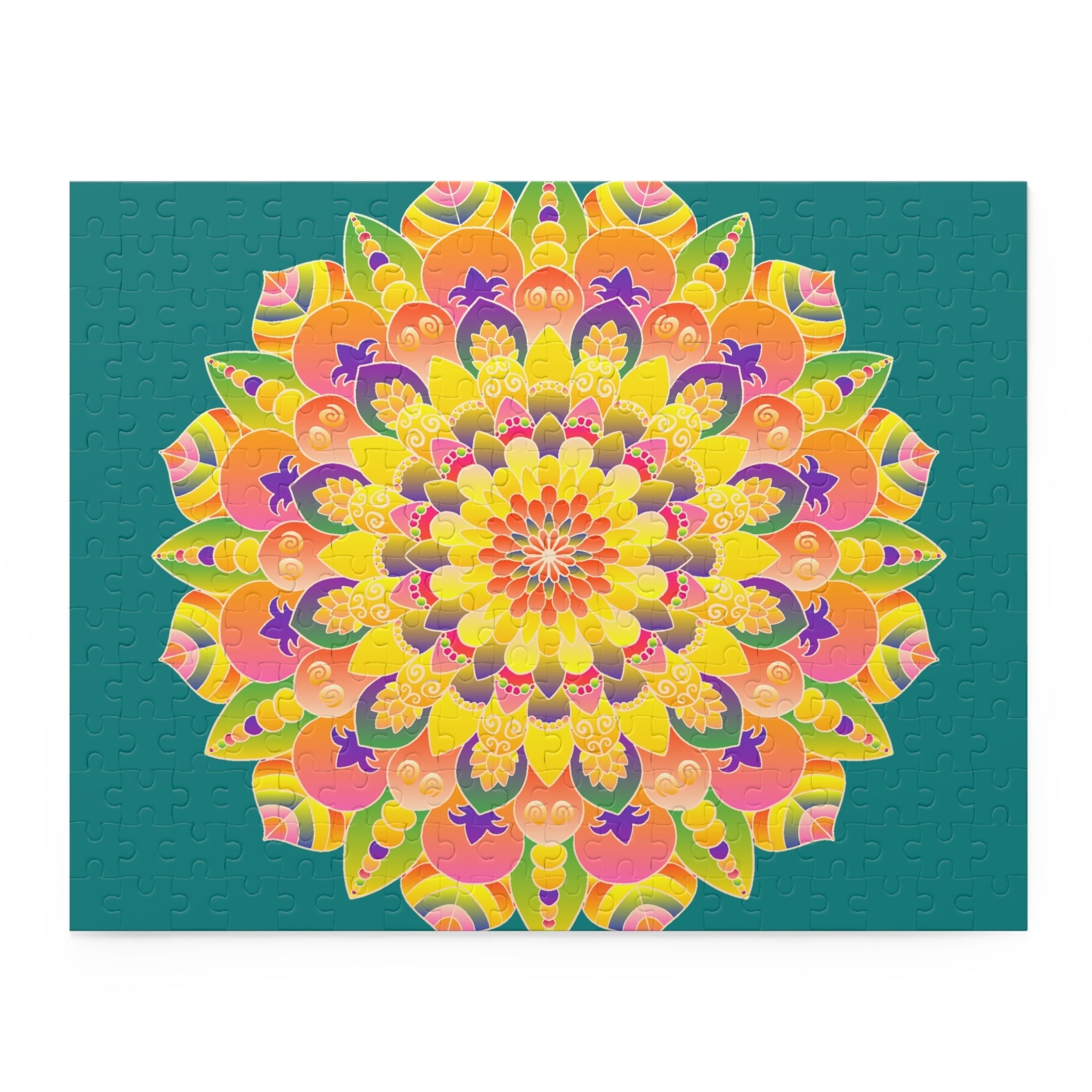 Mandala Art Puzzle - Vibrant Floral Design (252/500 Pieces) Puzzle - Blululi