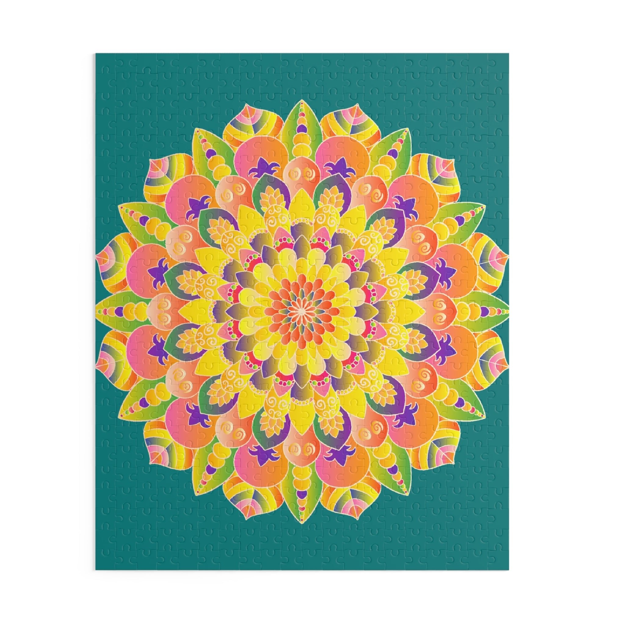 Mandala Art Puzzle - Vibrant Floral Design (252/500 Pieces) Puzzle - Blululi