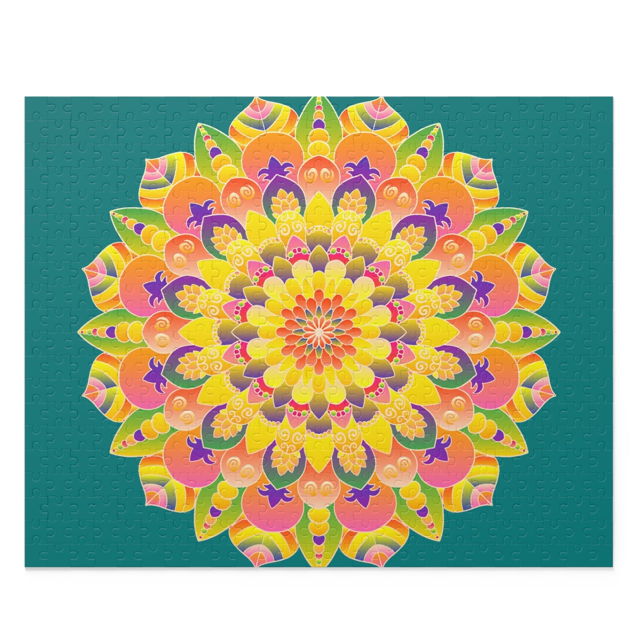 Mandala Art Puzzle - Vibrant Floral Design (252/500 Pieces) Puzzle - Blululi