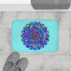 Mandala Bath Mat Light Blue Home Decor - Blululi