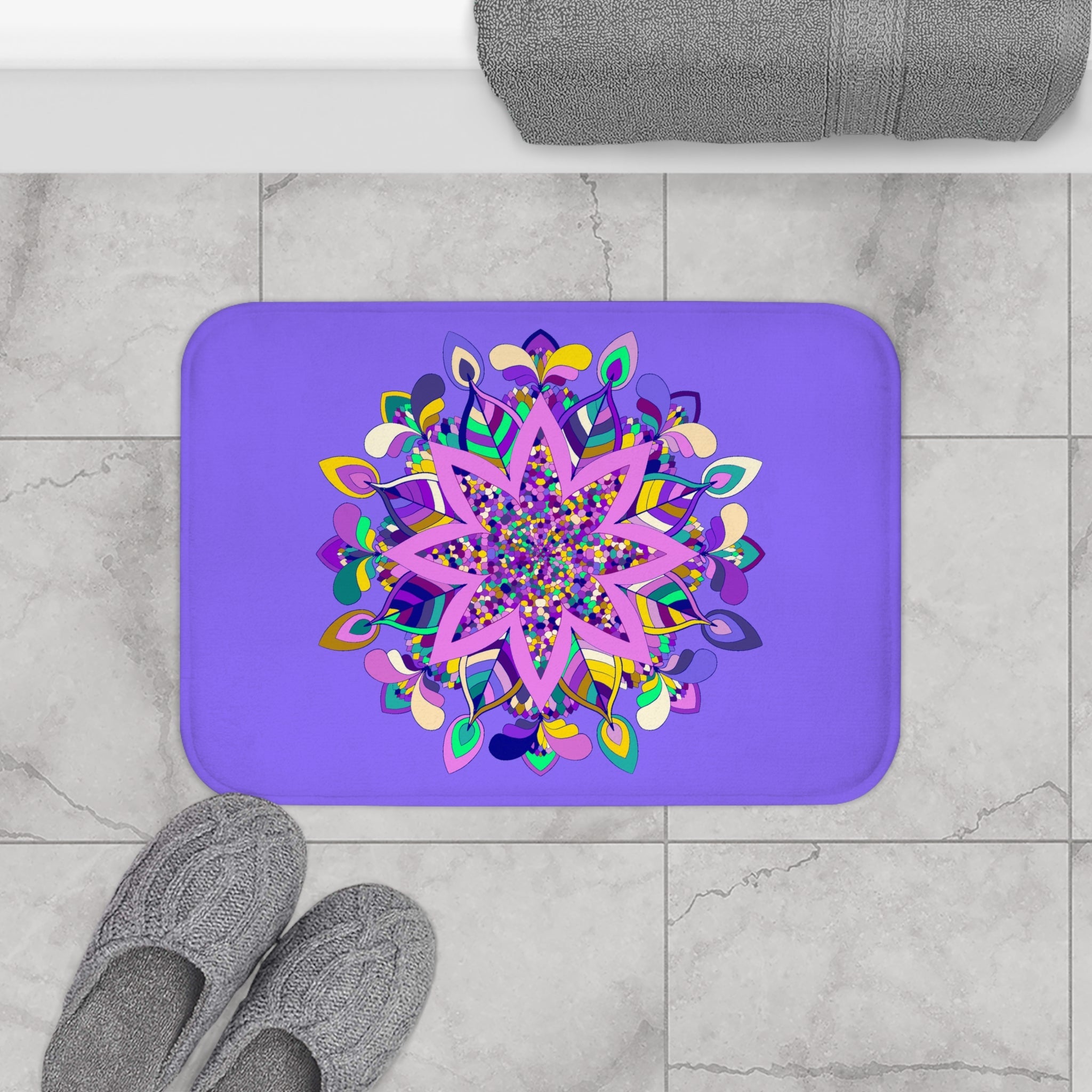 Mandala Bath Mat Purple Home Decor - Blululi