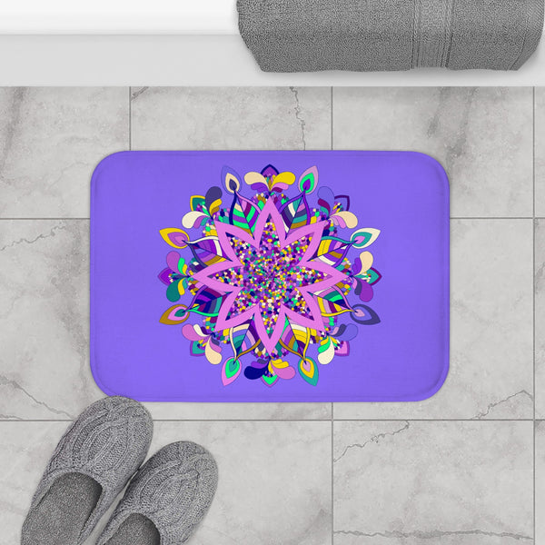 Mandala Bath Mat Purple Home Decor - Blululi