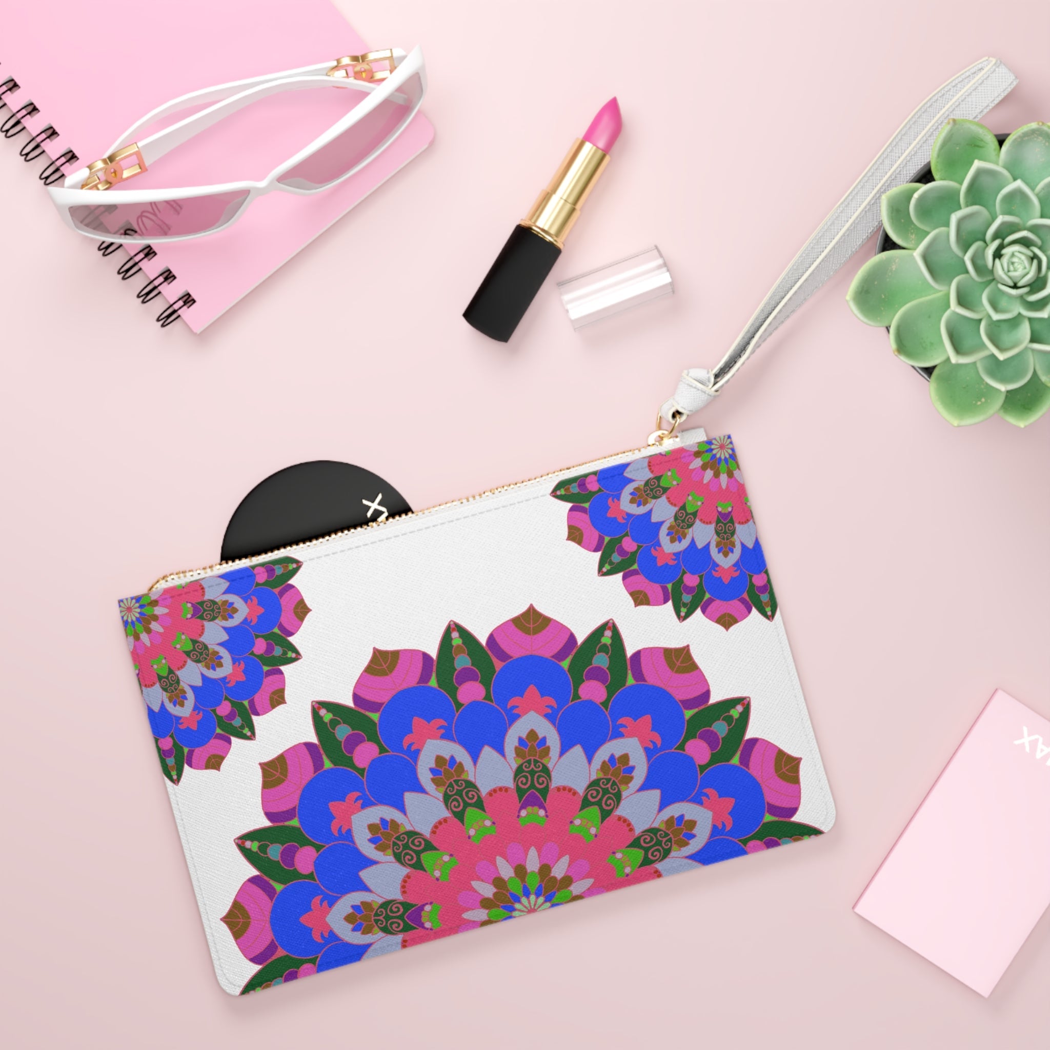 Mandala Clutch Bag: Hand Drawn Floral Art Bags - Blululi