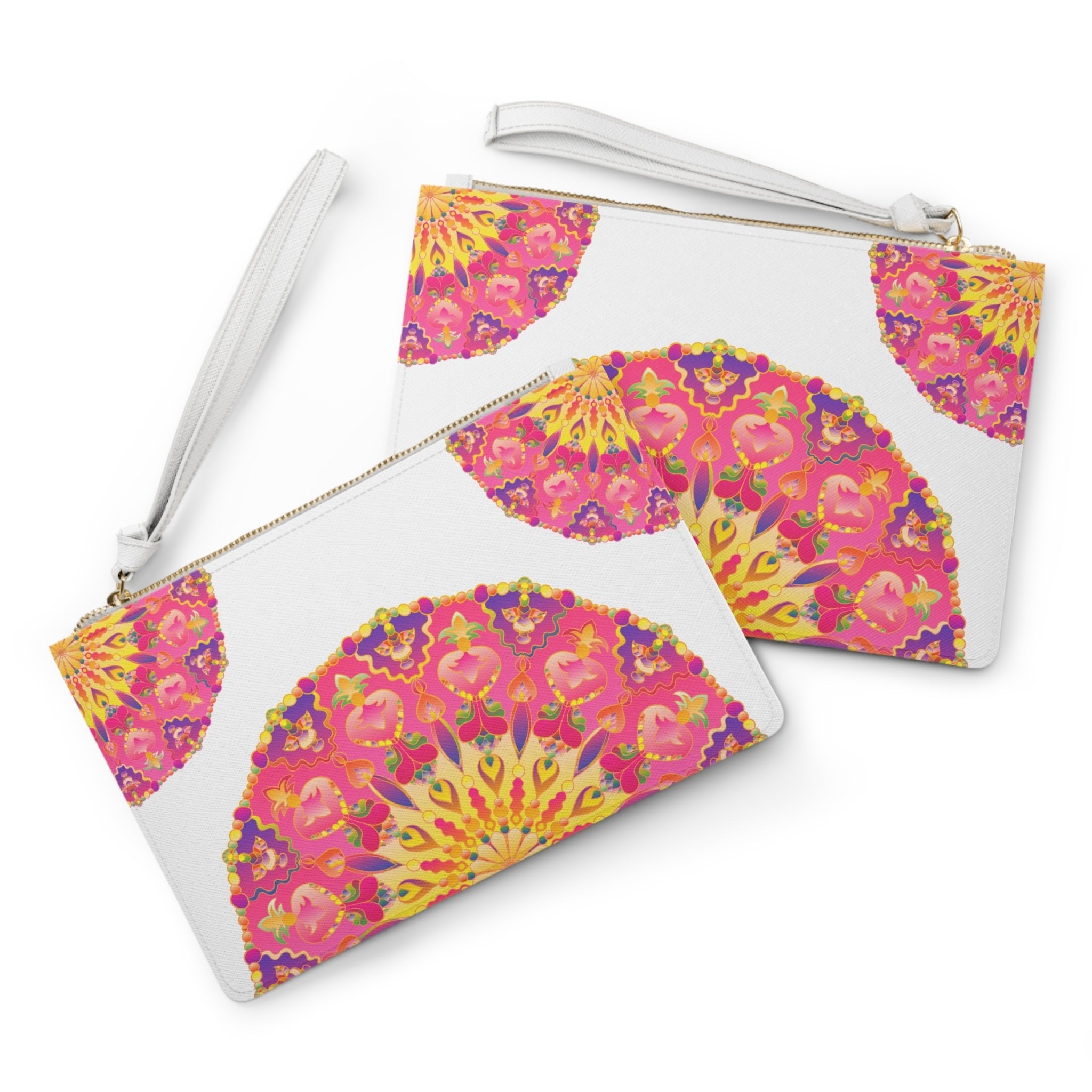 Mandala Clutch Bag: Pink & Gold Art Bags - Blululi