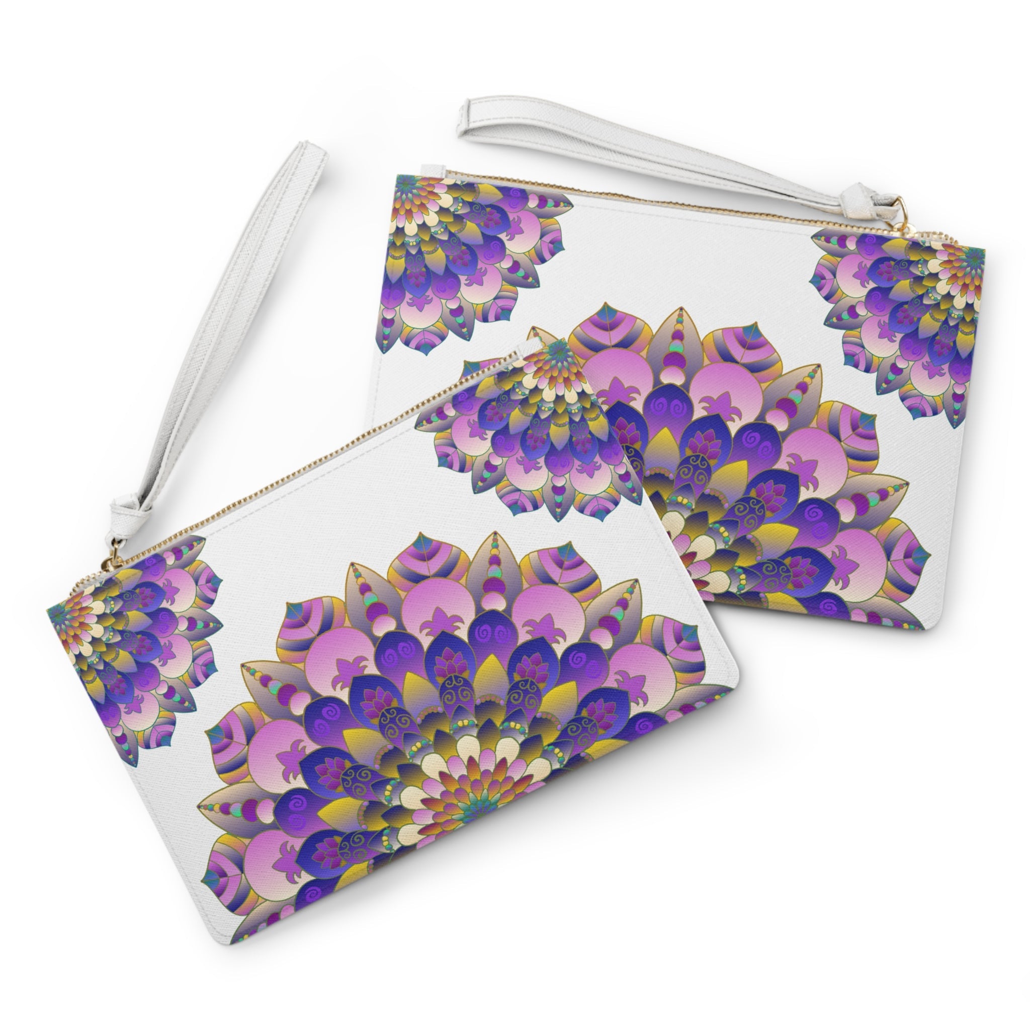 Mandala Clutch Bag: Purple Floral Art Bags - Blululi