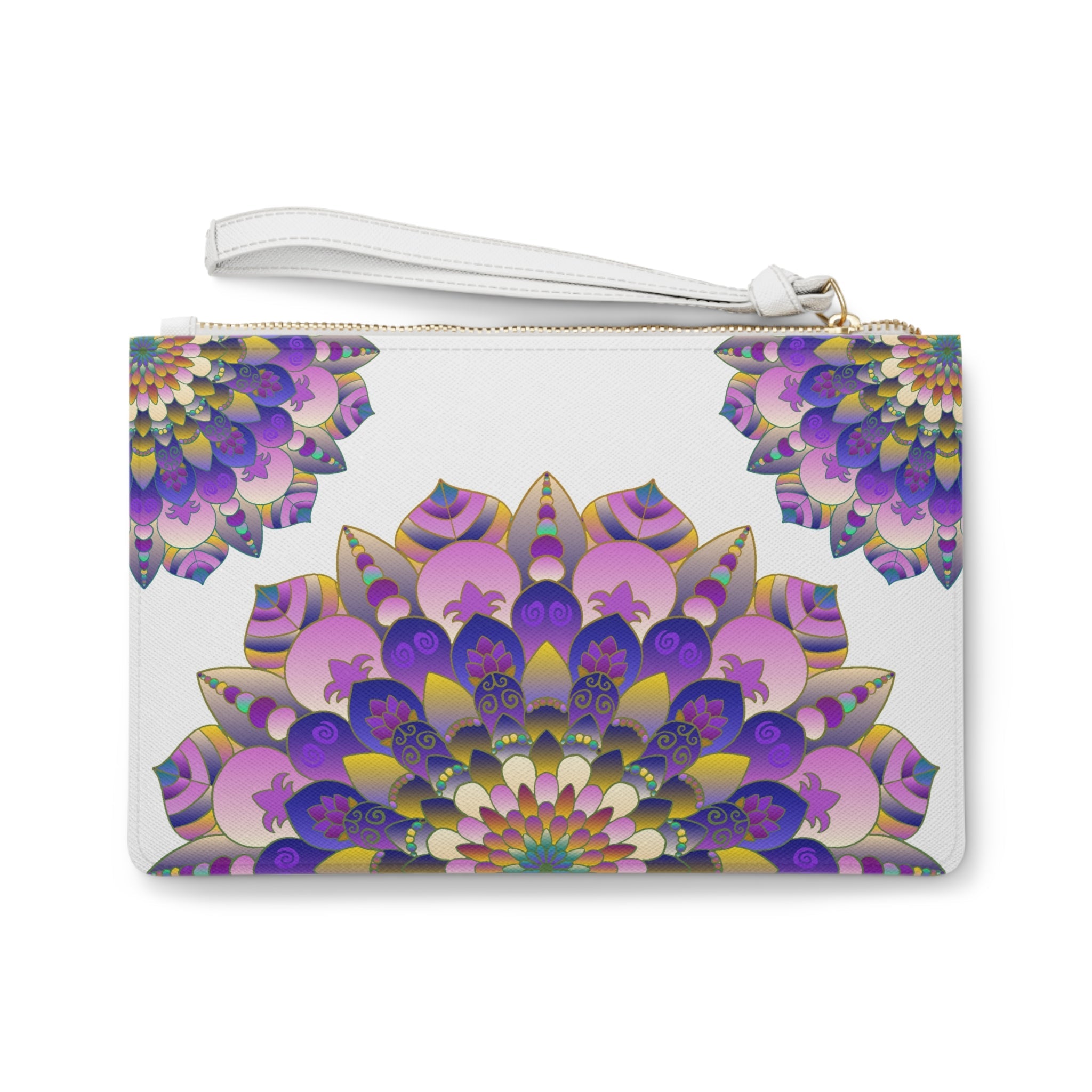 Mandala Clutch Bag: Purple Floral Art Bags - Blululi