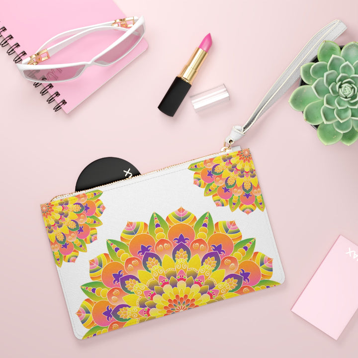 Mandala Clutch Bag: Vibrant Hand - Drawn Art Bags - Blululi