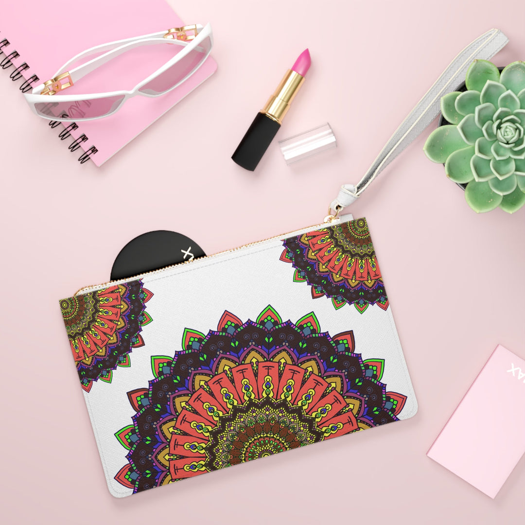 Mandala Clutch Bag: Vibrant Hand - Drawn Art Bags - Blululi