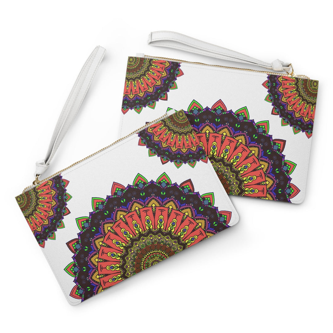 Mandala Clutch Bag: Vibrant Hand - Drawn Art Bags - Blululi