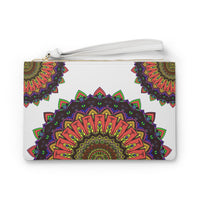 Mandala Clutch Bag: Vibrant Hand - Drawn Art Bags - Blululi