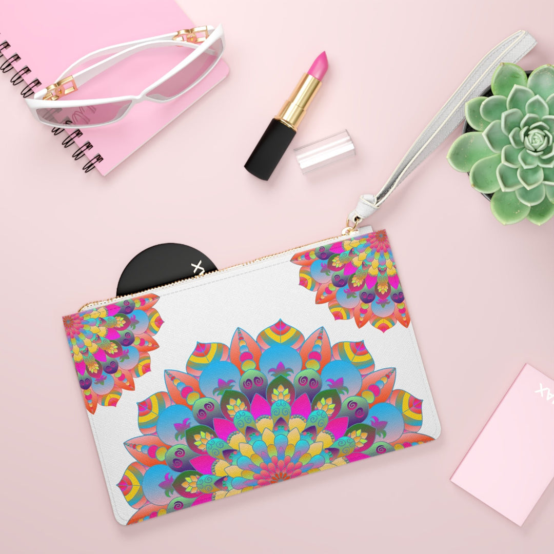 Mandala Clutch Bag: Vibrant Hand - Drawn Art Bags - Blululi