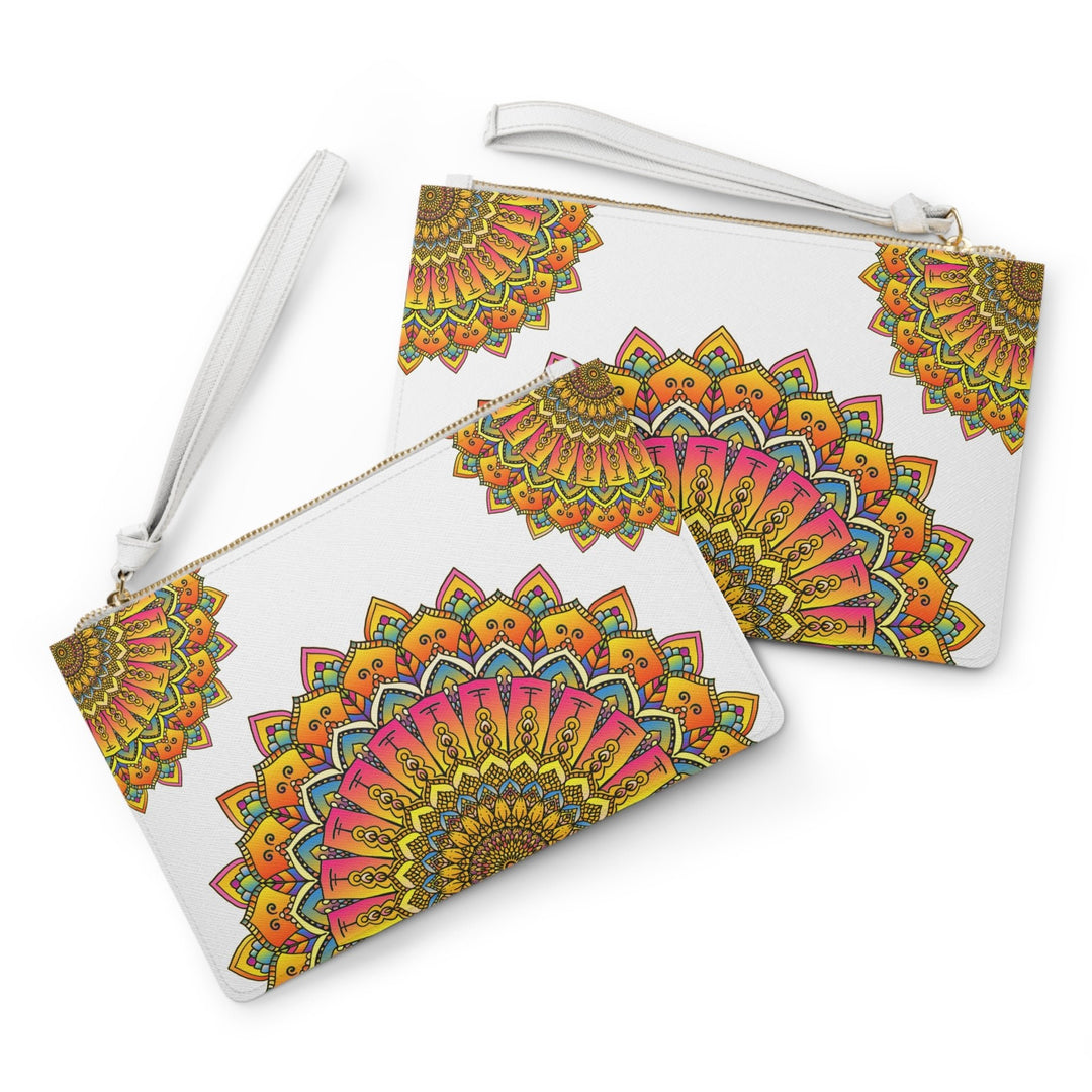 Mandala Clutch: Warm Hues, Intricate Art Bags - Blululi