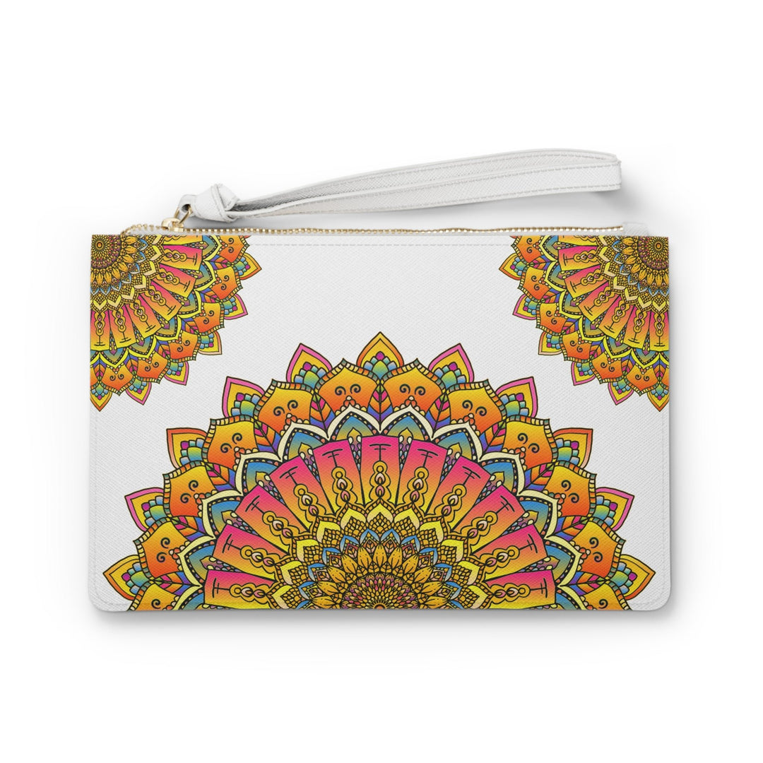 Mandala Clutch: Warm Hues, Intricate Art Bags - Blululi