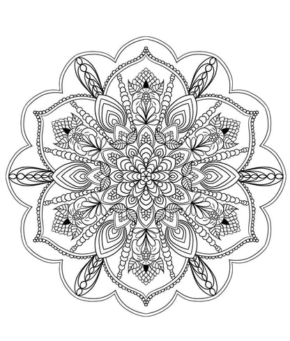 Mandala Coloring Pages 16 Hand Drawn Designs - Adult Coloring - 16 Pages digital download - Blululi