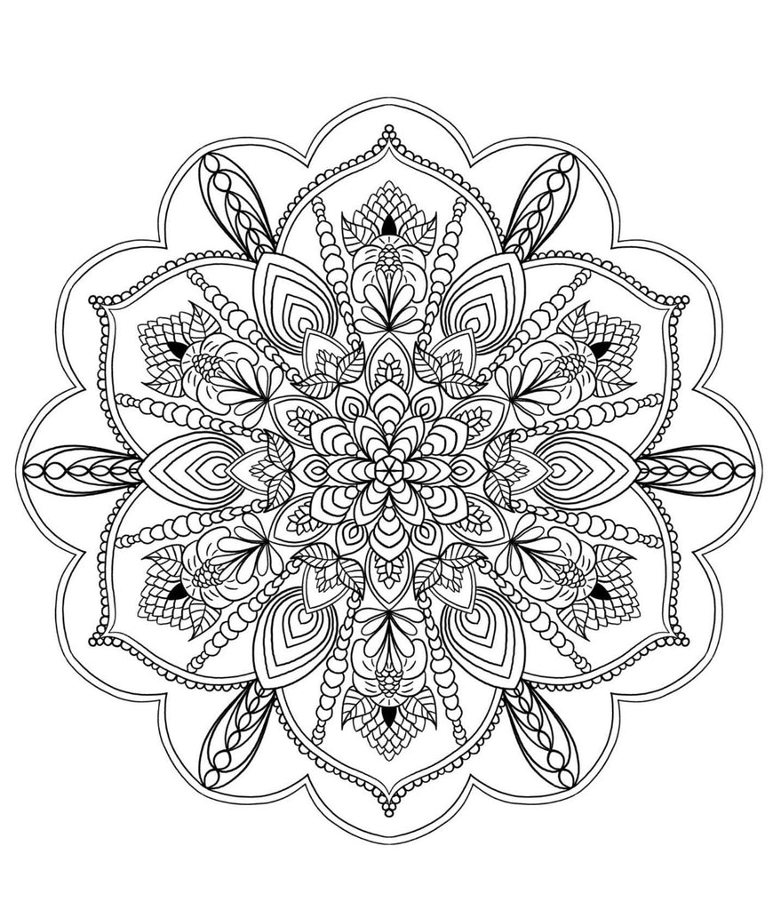 Mandala Coloring Pages 16 Hand Drawn Designs - Adult Coloring - 16 Pages digital download - Blululi