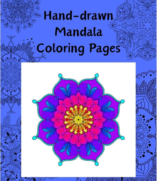 Mandala Coloring Pages 16 Hand Drawn Designs - Adult Coloring - 16 Pages digital download - Blululi