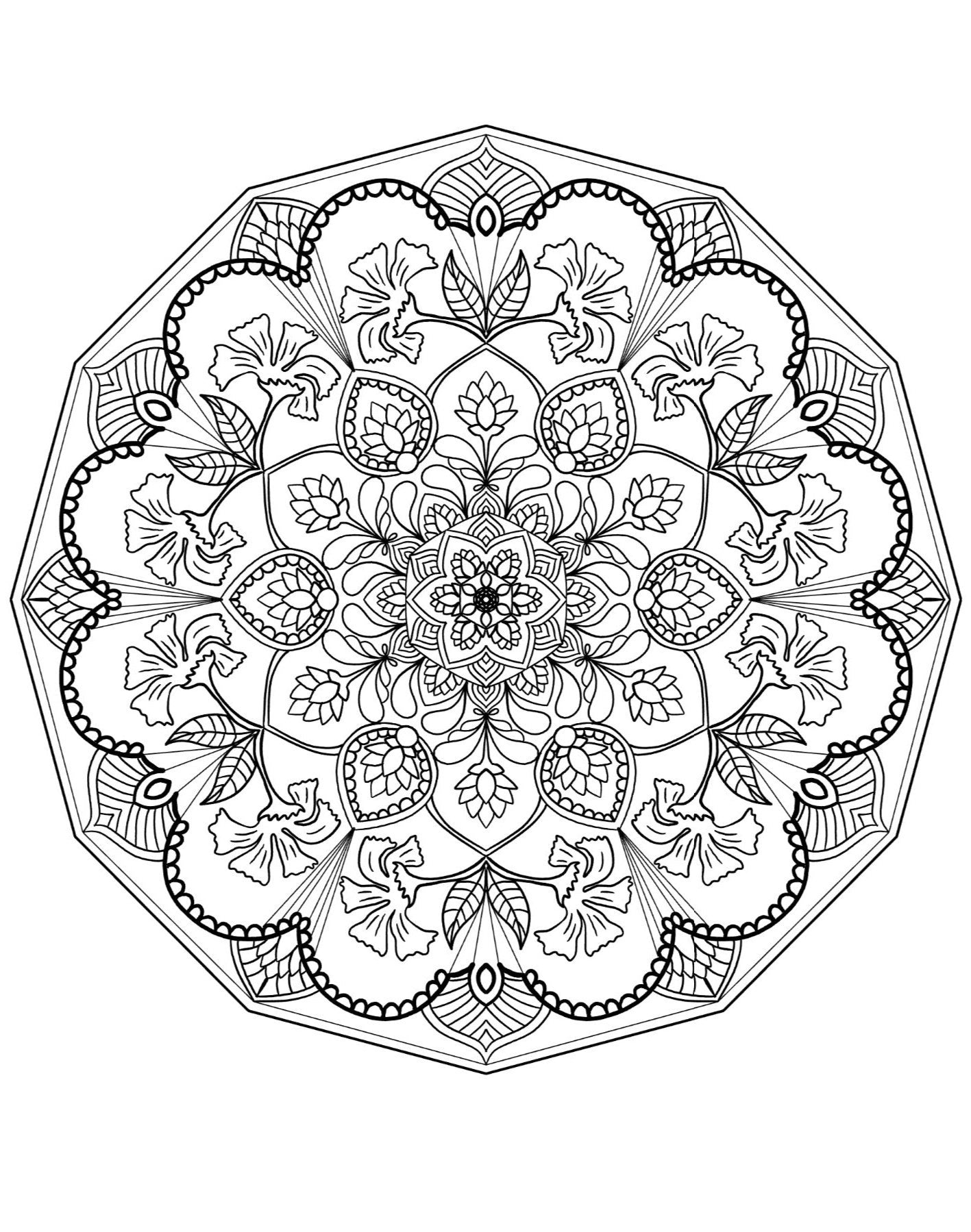 Mandala Coloring Pages 16 Hand Drawn Designs - Adult Coloring - 16 Pages digital download - Blululi