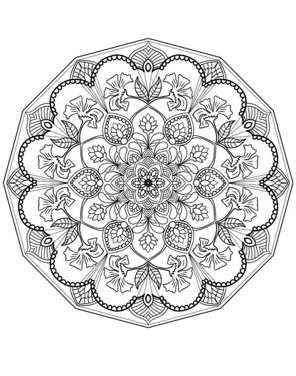 Mandala Coloring Pages 16 Hand Drawn Designs - Adult Coloring - 16 Pages digital download - Blululi