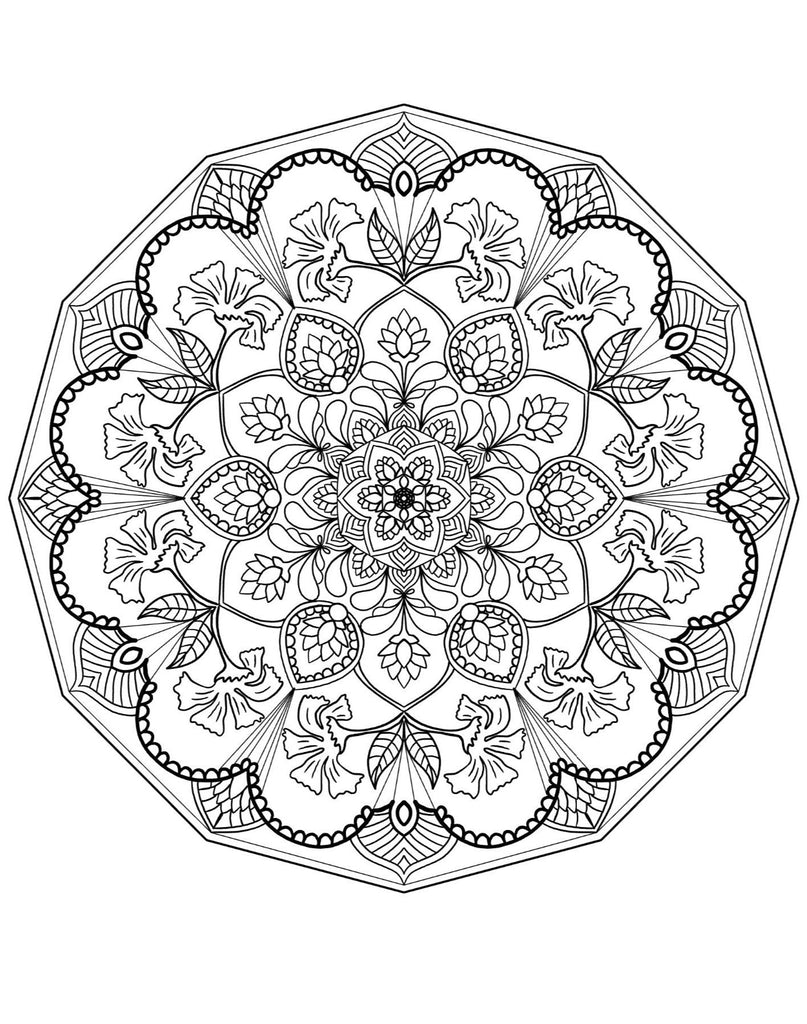 Mandala Coloring Pages 16 Hand Drawn Designs - Adult Coloring - 16 Pages digital download - Blululi